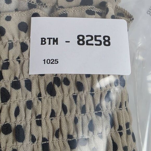 Francesca’s Blue Rain Ivory Polka Dot Ruffle Skirt L - Picture 9 of 9